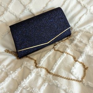 Clutch purse evening bag envelope Navy